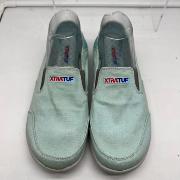 XTRATUF Shoes Womens 9.5 Sheng Fu Deck Slip Resistant Turquoise Blue Loafers - Picture 3 of 9